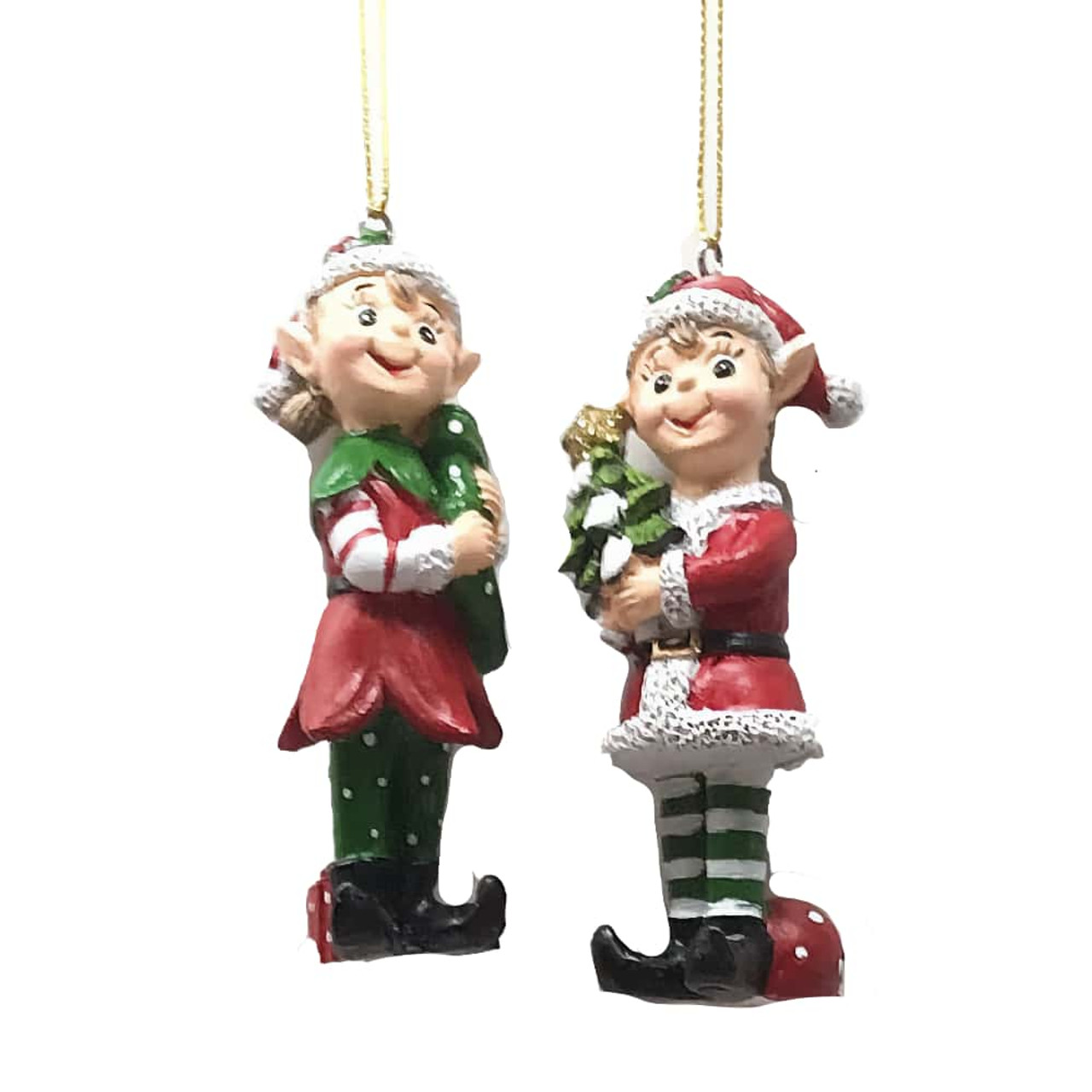 Festive Red Green Elf Ornament (2 Styles) 
