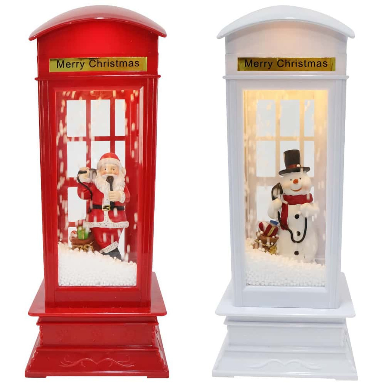 Snowing Santa Phone Booth Lightup Musical (2 Styles) 