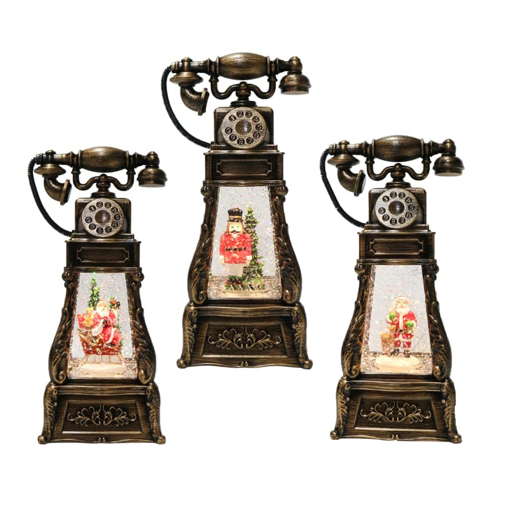 Glitter Swirl Musical Vintage Telephone LED USB (3 Styles) 