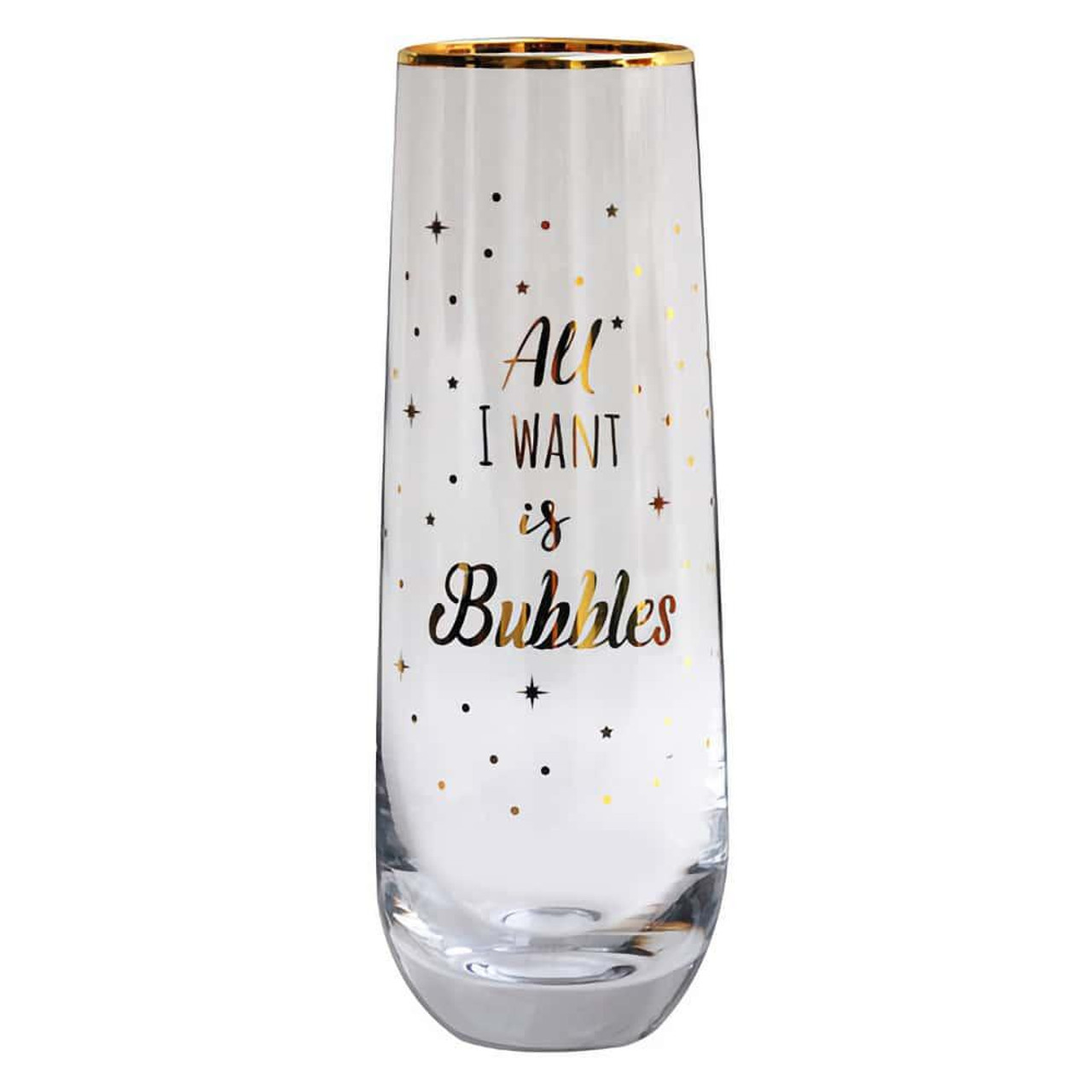 Ladelle Ashdene Twinkle All I Want Stemless Champagne Glass 