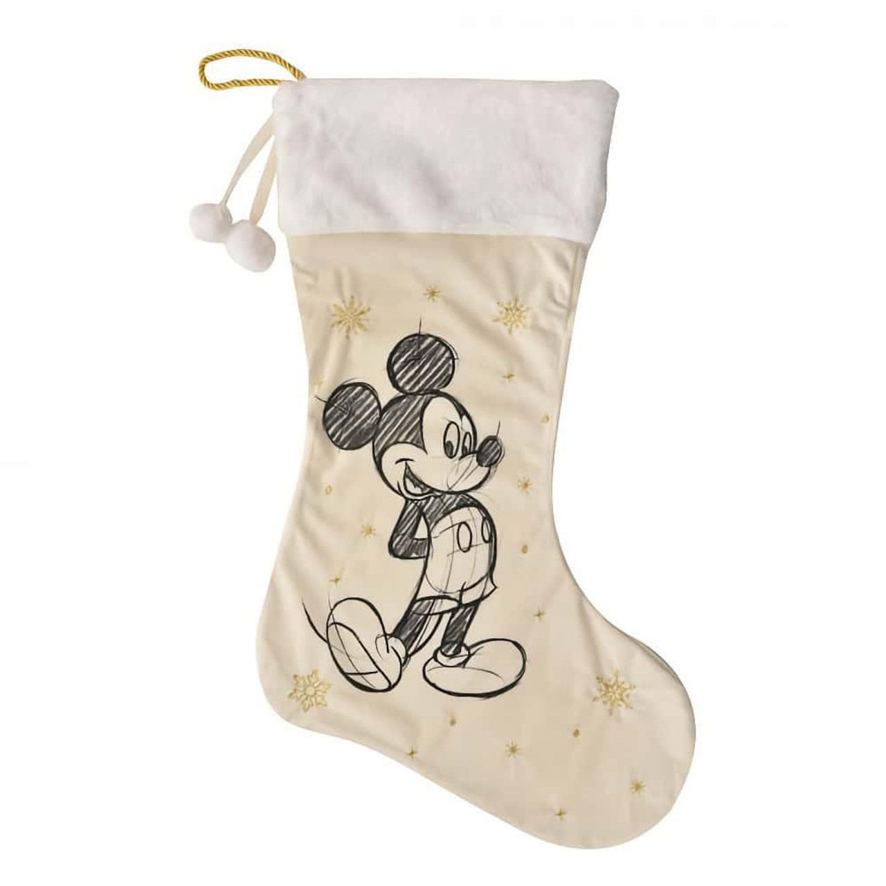 Disney Christmas Decorations Mickey Mouse White Christmas. Stocking - 62cm 
