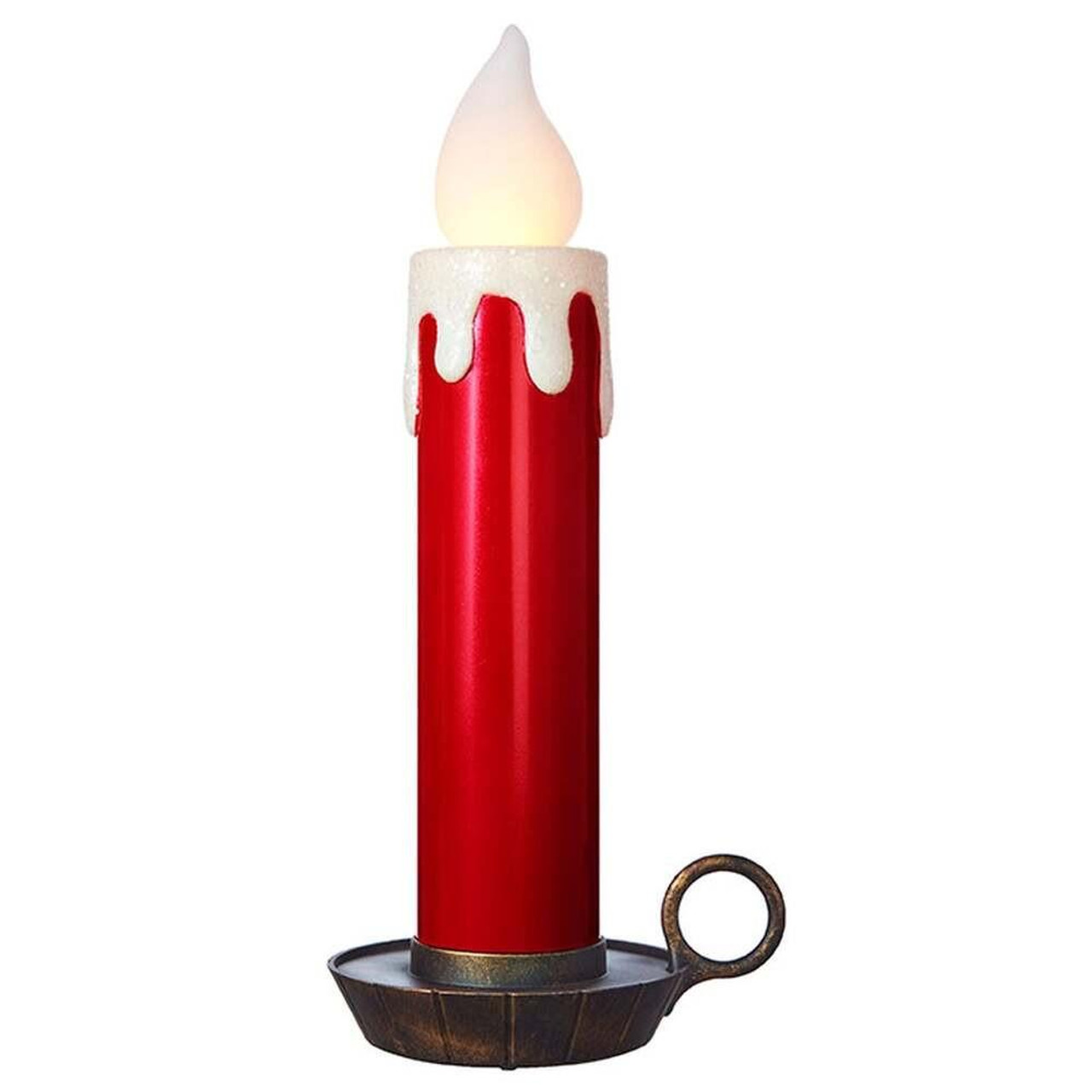 RAZ Imports Red Metallic Battery Operated Light Up Candle - 57cm 