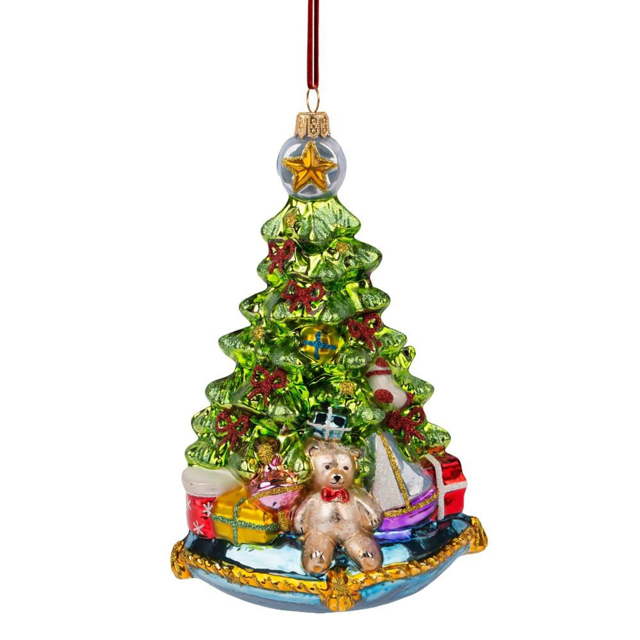 Christmas Elves Christmas Tree With Presents Underneath - 18cm 