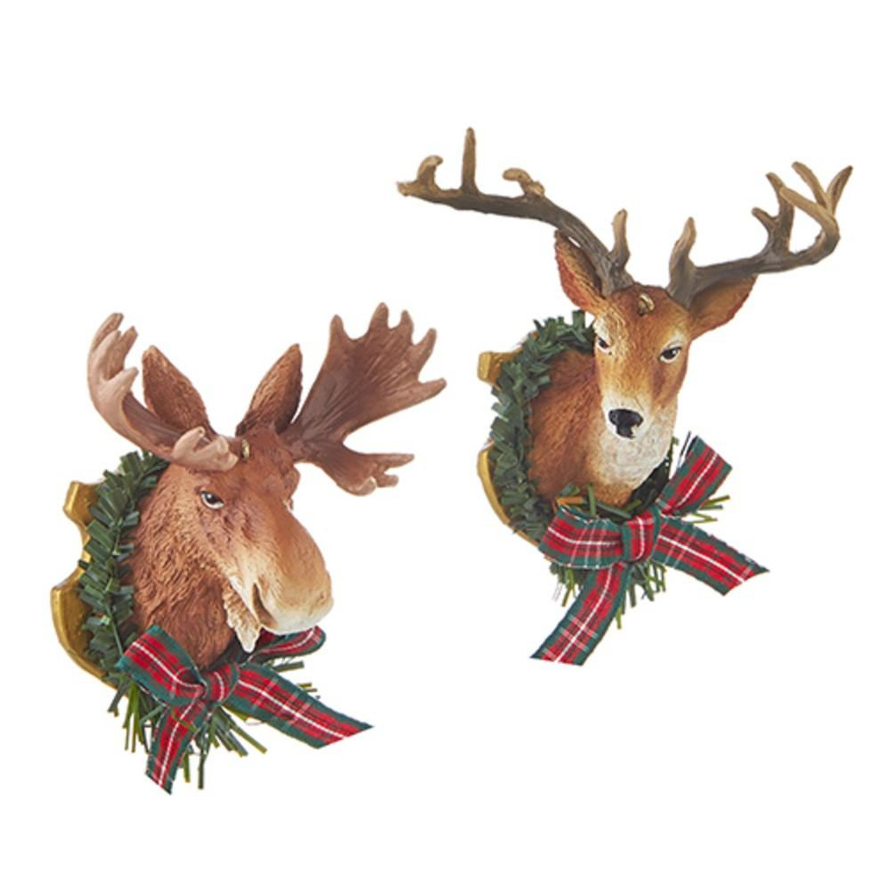 RAZ Imports Moose and Dear Head Trophy Ornament (2 Styles) - 9.5cm 