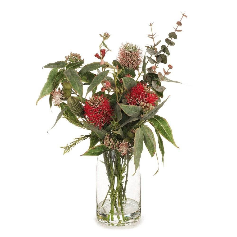 Christmas Elves Red Protea Hybrid Mix in Vase - 64cm 