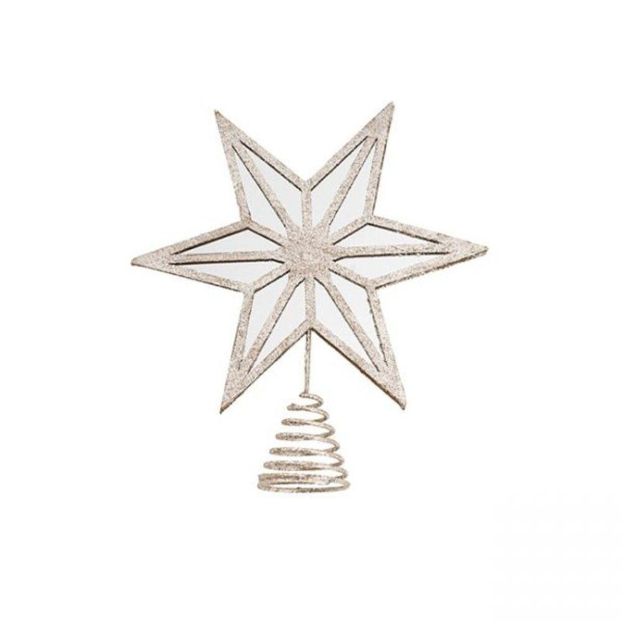 Christmas Elves Champagne Mirror Star Tree Topper - 27cm 
