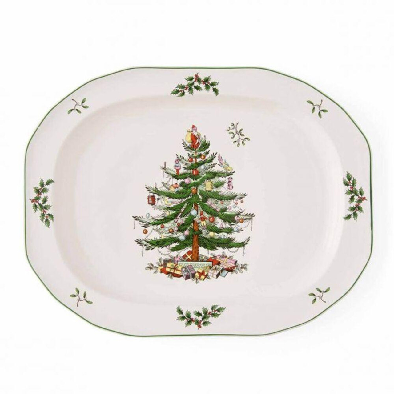  Spode Christmas Tree Sculpted Oval Platter - 35cm 