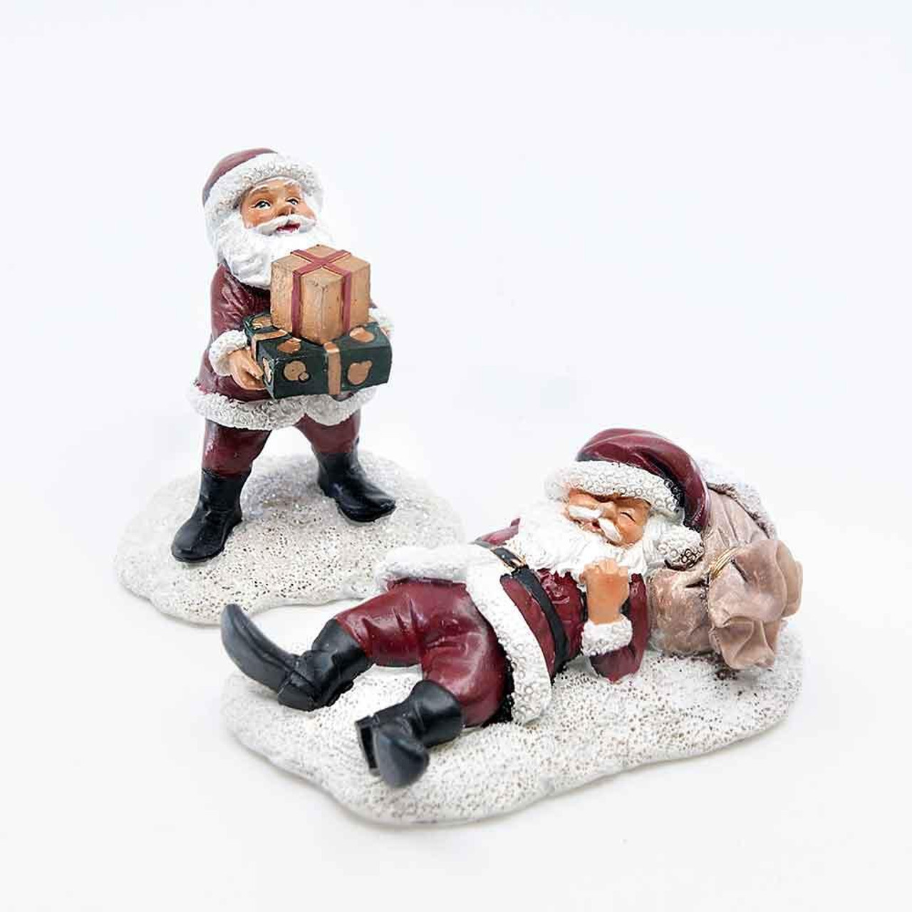 Christmas Elves Santas (Set of 2) - 9cm 