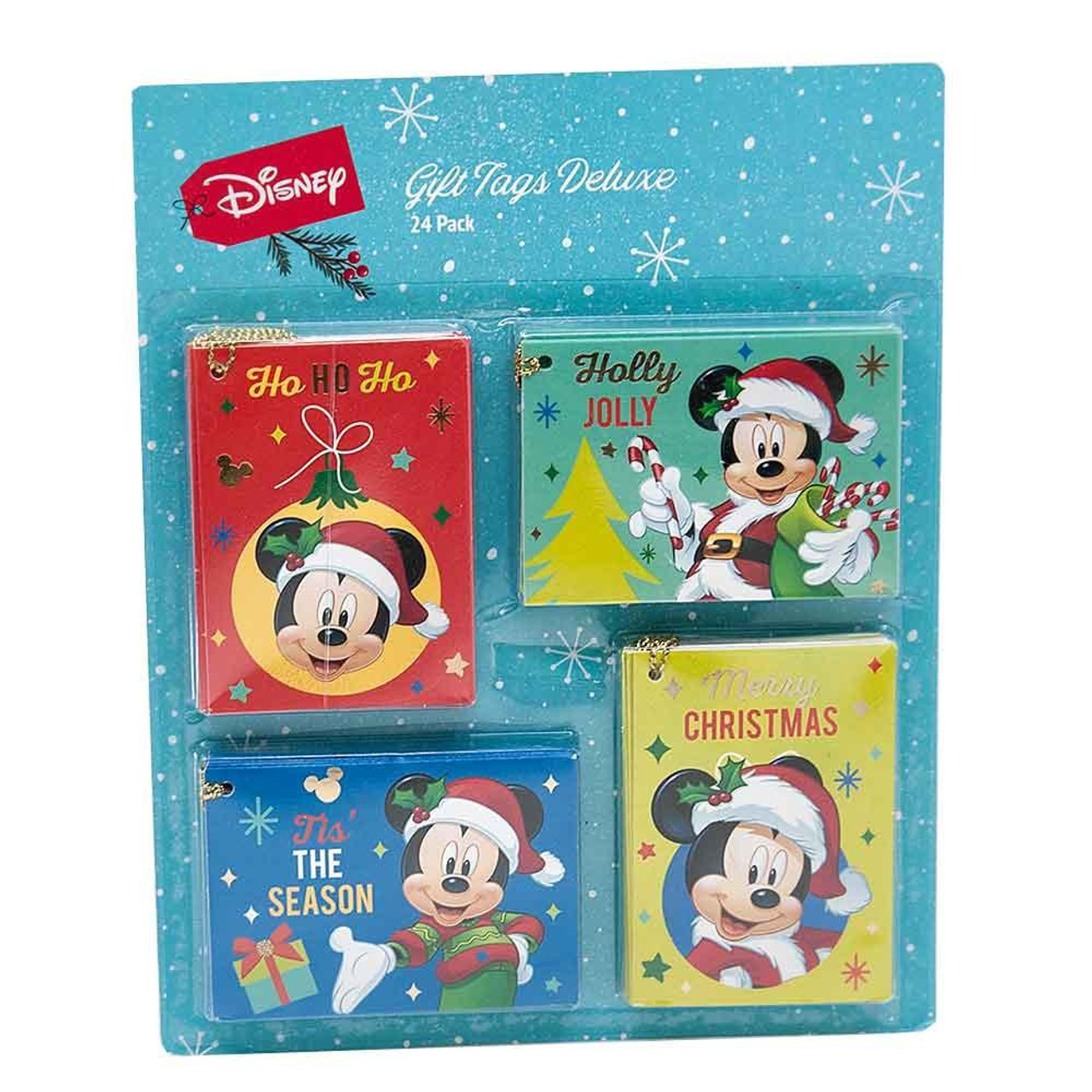 Disney Christmas Decorations Mickey Mouse Gift Tags (Pack of 24) - 8cm 