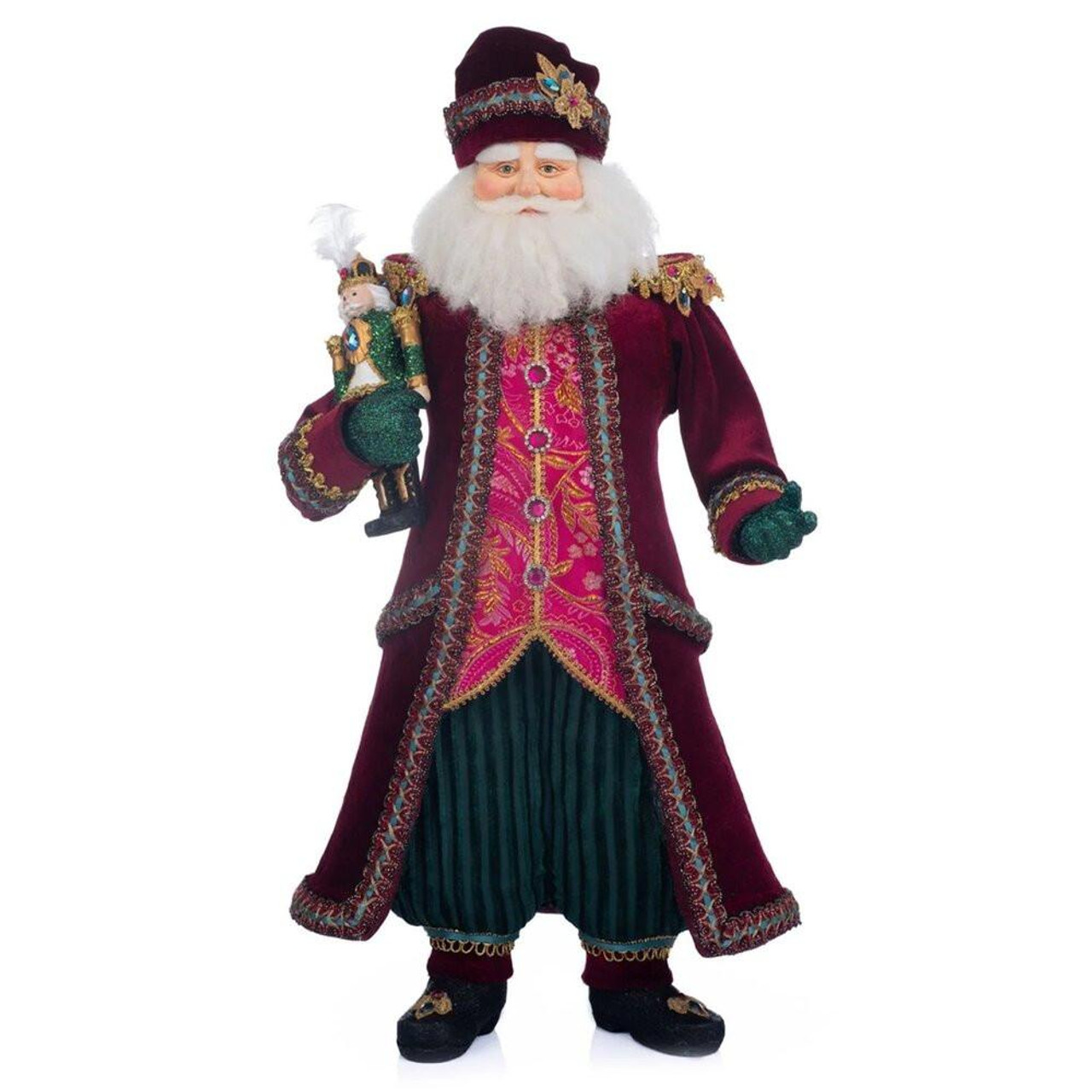Katherines Collection Katherines Santa With Nutcracker Figure - 49cm 