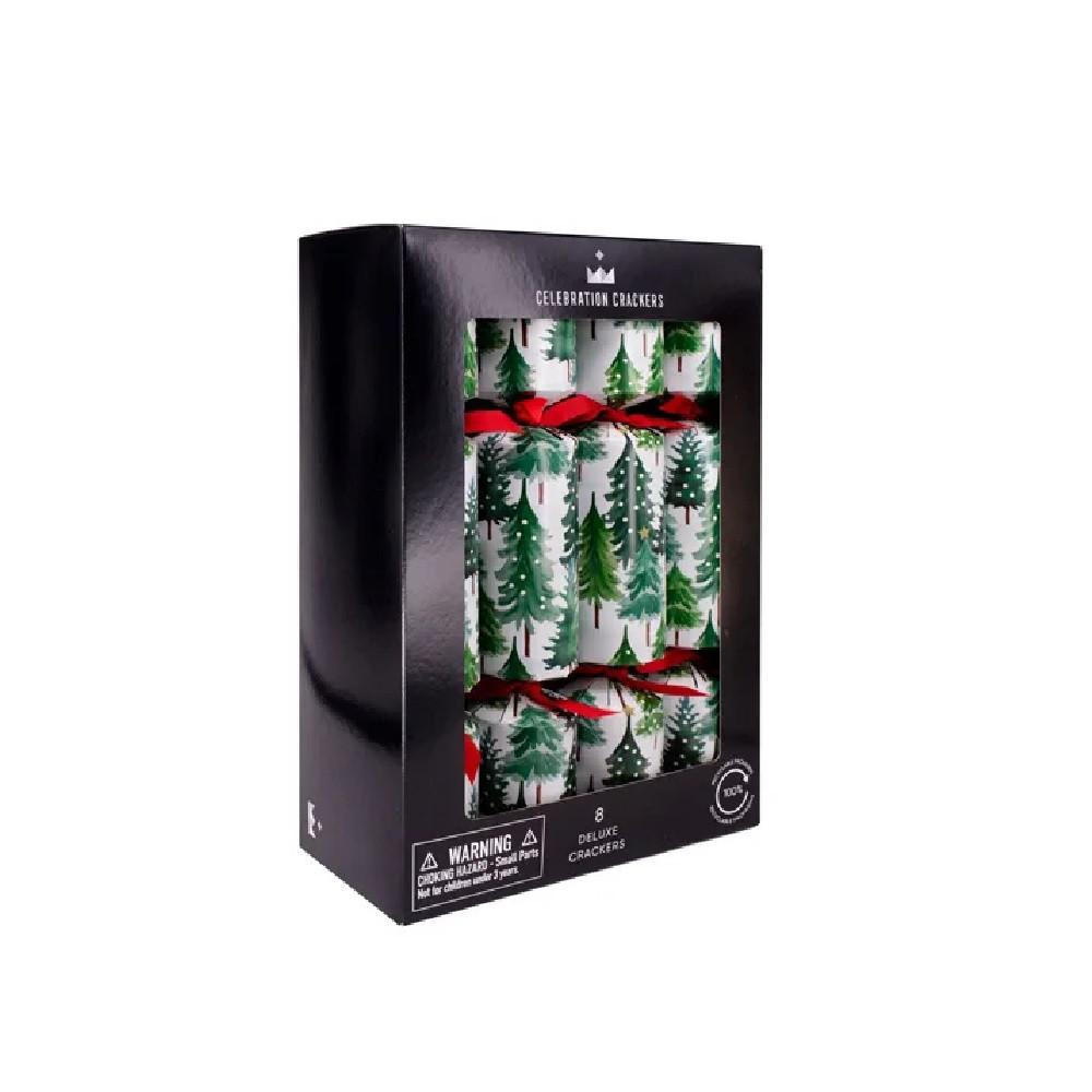 Celebration Crackers Snowy Tree Christmas Crackers (Pack of 8) - 30cm 