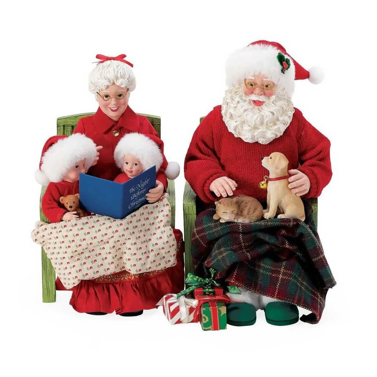 Department 56 Possible Dreams Santa and Mrs Claus Story Time (Set of 2) - 20cm 
