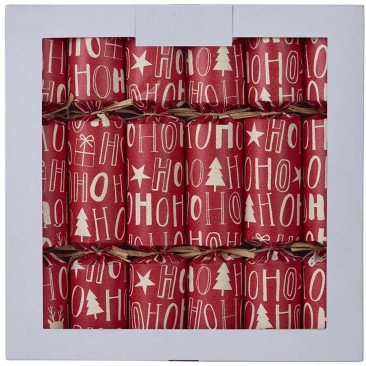 Christmas Elves Ho Ho Ho Natural Craft Christmas Cracker (Pack of 6) - 30cm 