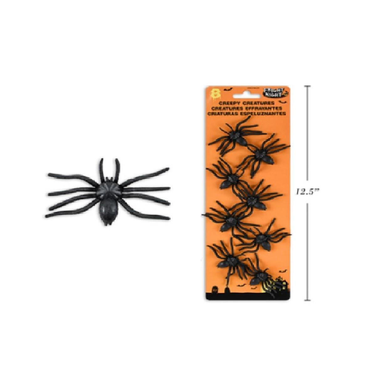 Witches of Halloween Creepy Creatures Spiders (Pack of 8) - 6.5cm 
