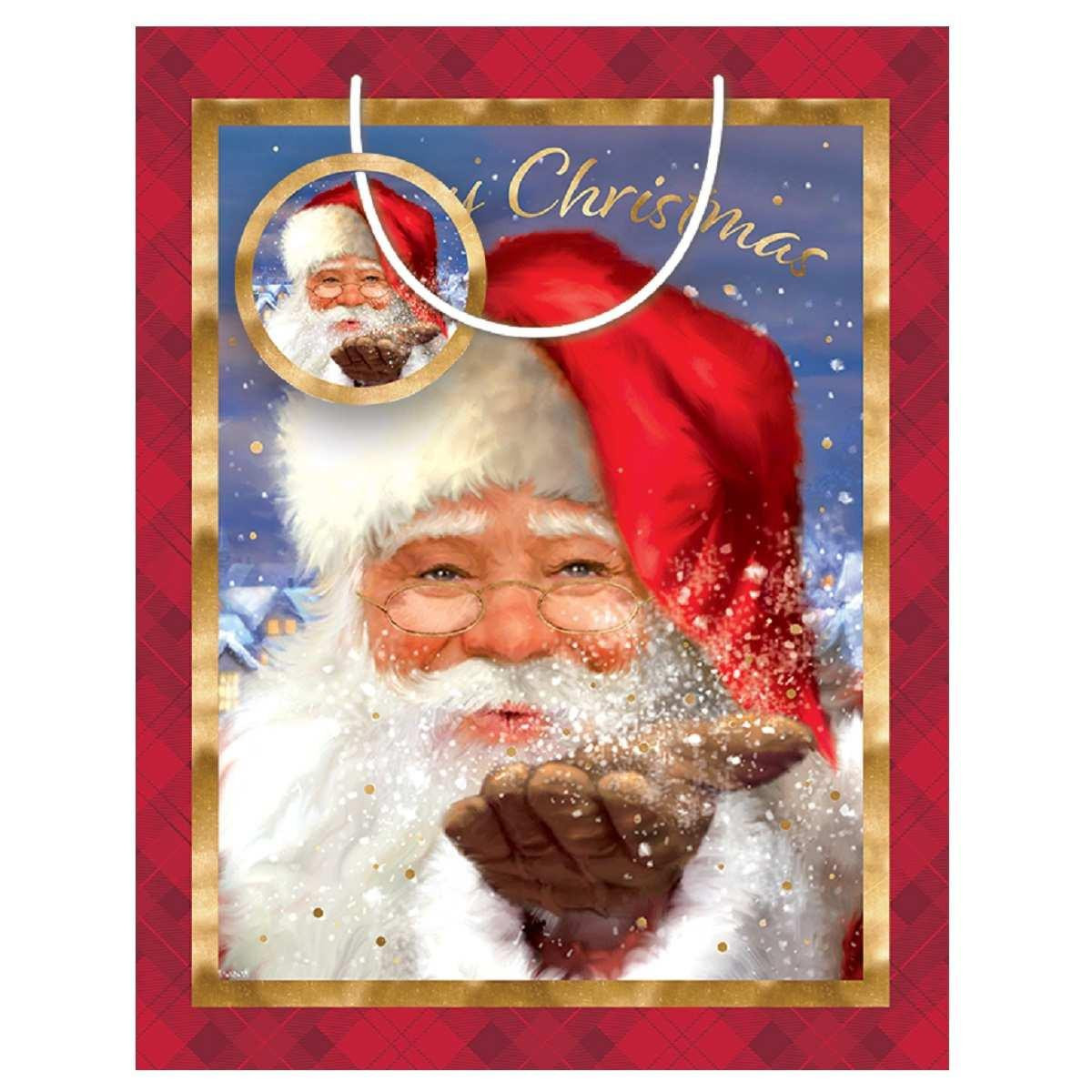 Christmas Elves Santa Christmas Gift Bag - Large 