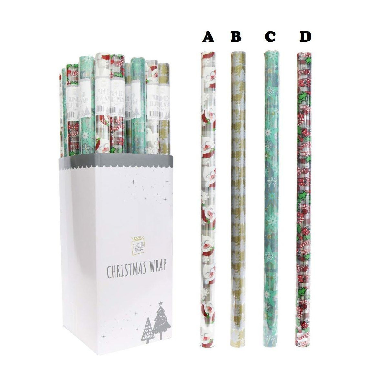 Christmas Elves Christmas Print Cello Wrap (4 Styles) - 5m 