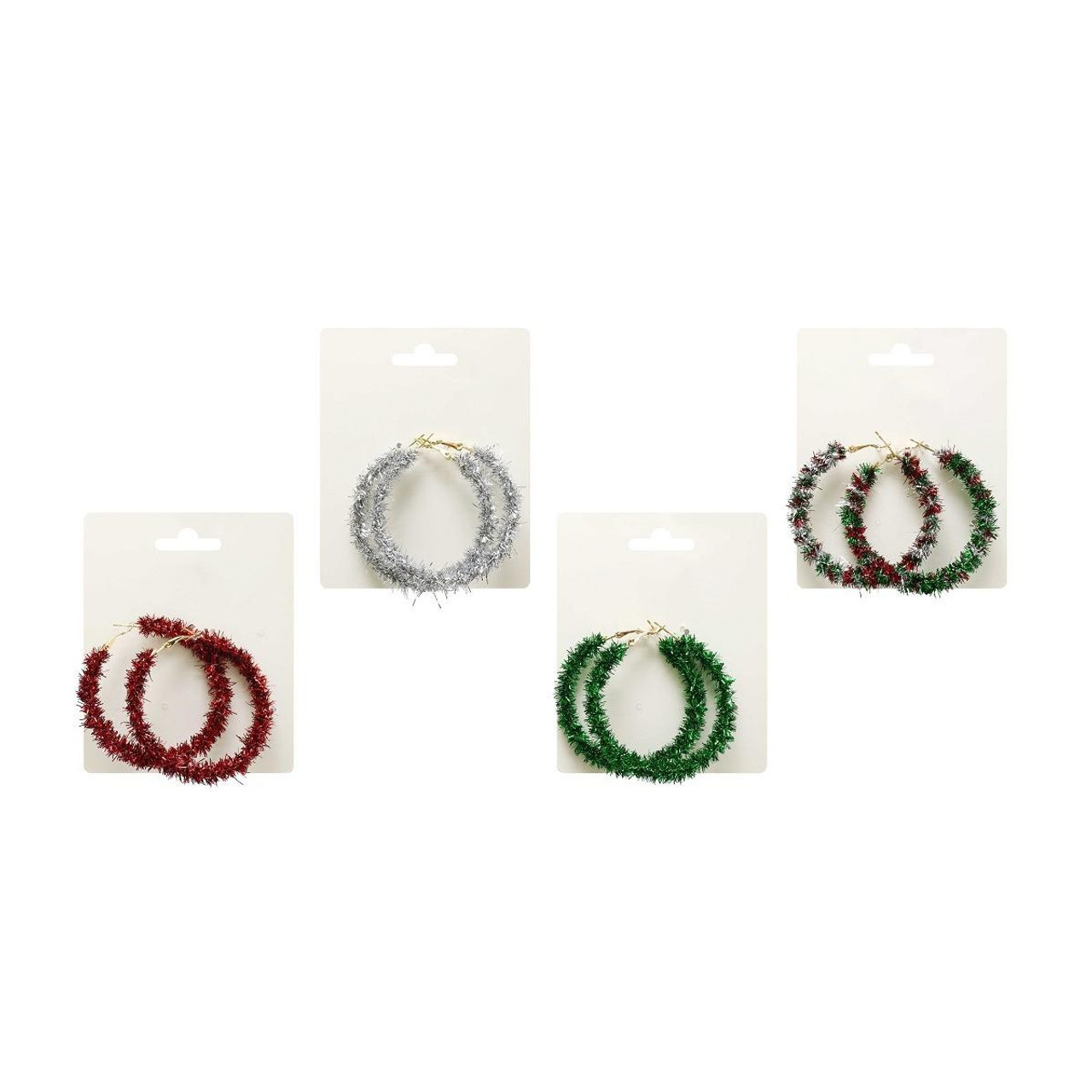 Christmas Elves Christmas Tinsel Hoop Earrings (4 Styles) 