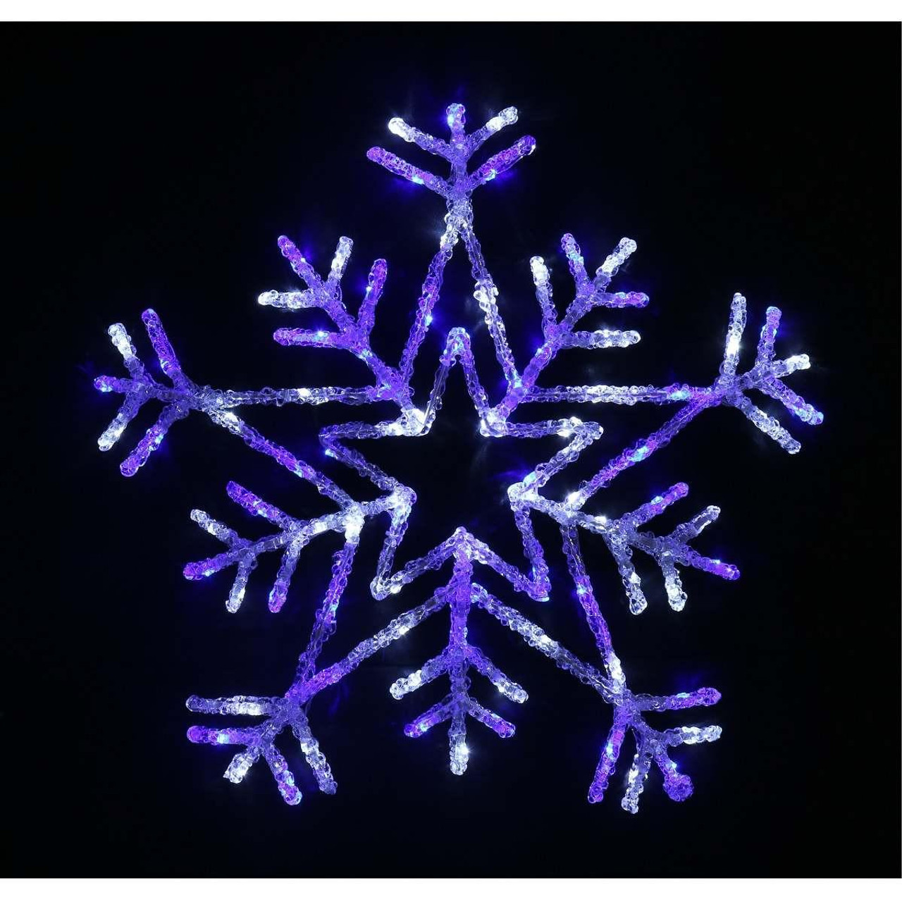 Christmas Elves LED Acrylic Ice Snowflake Flash - 65cm 