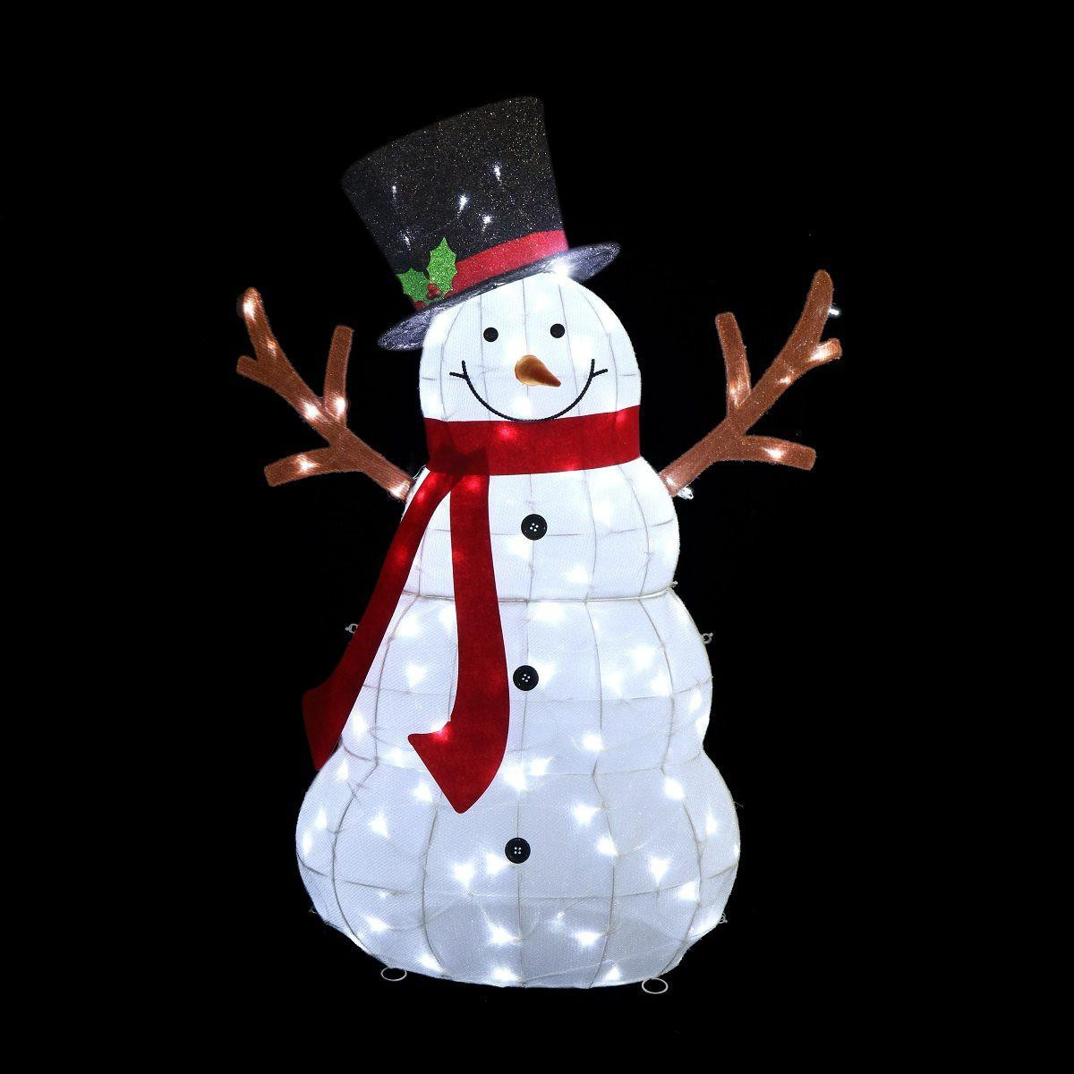 Christmas Elves LED Mesh Light Up Snowman - 135cm 