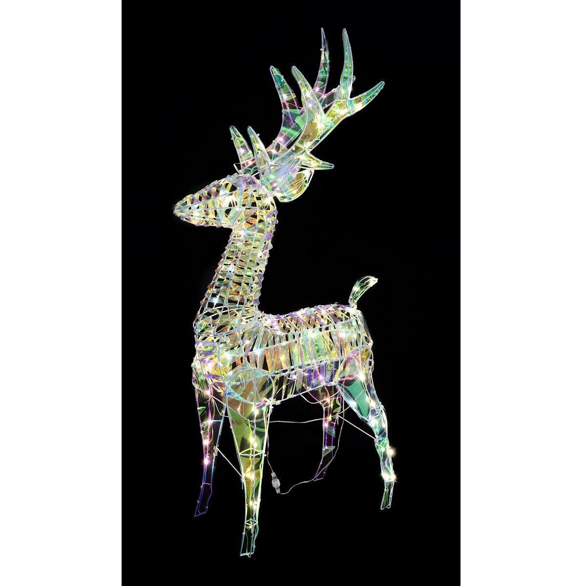 Christmas Elves LED Technicolour Iridescent Reindeer Twinkle - 130cm 