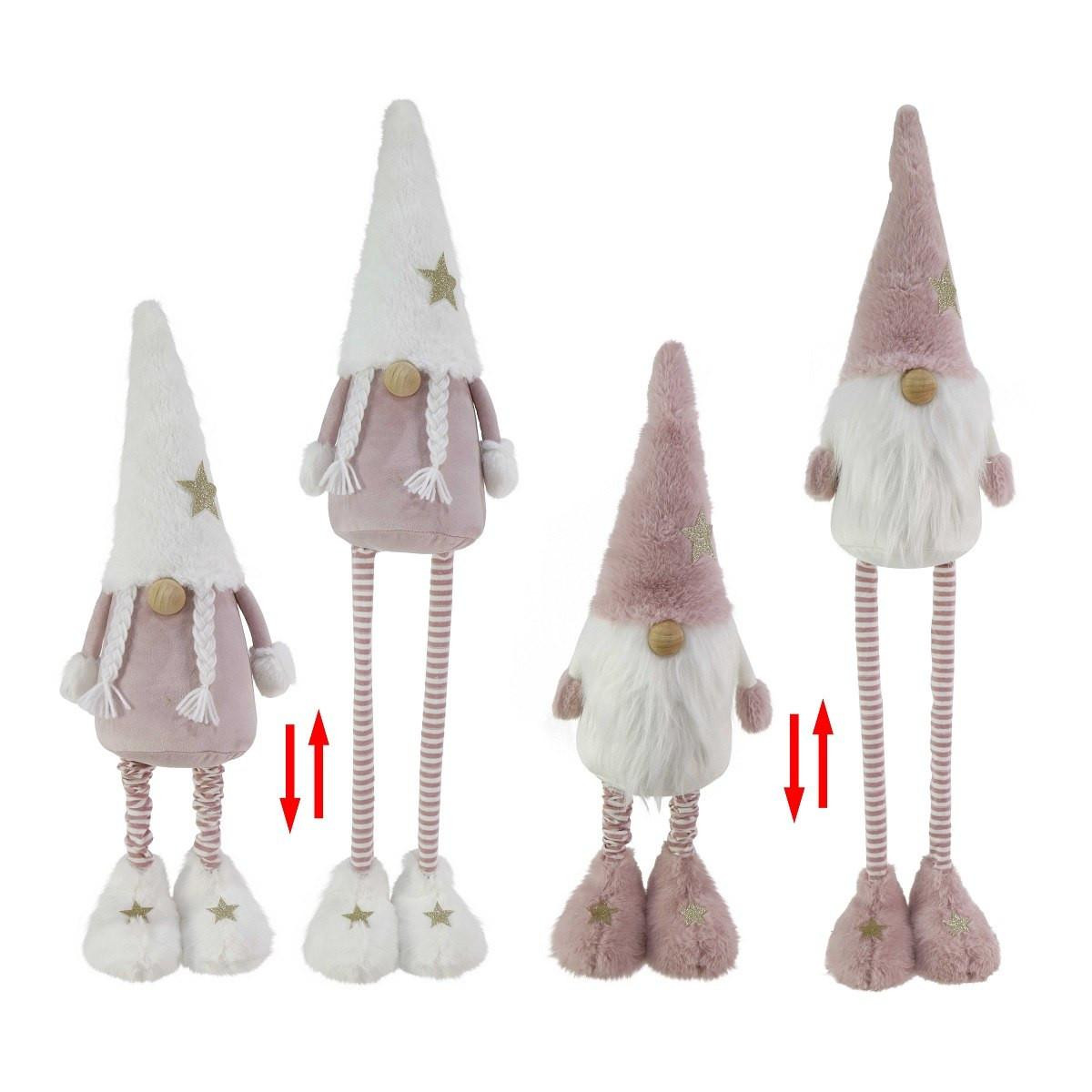 Christmas Elves Pink Plush Gnome Extendable Legs (2 Styles) - 50-70cm 
