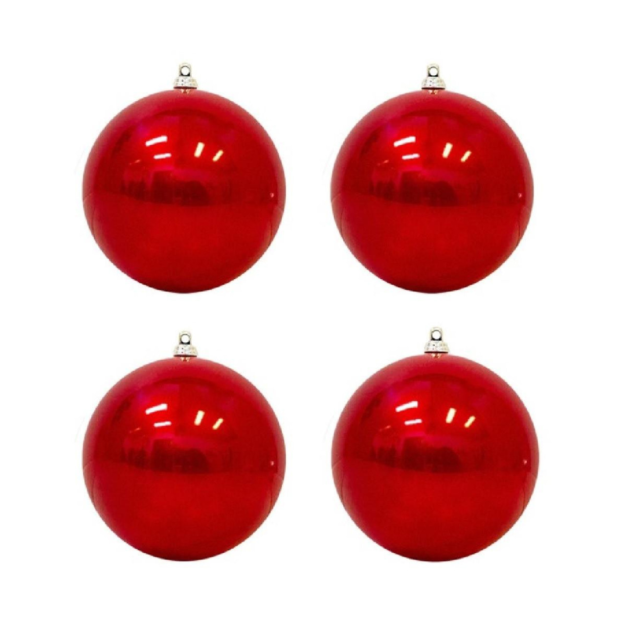 Christmas Elves Red UV Stable Baubles (Pack of 4) - 100mm 
