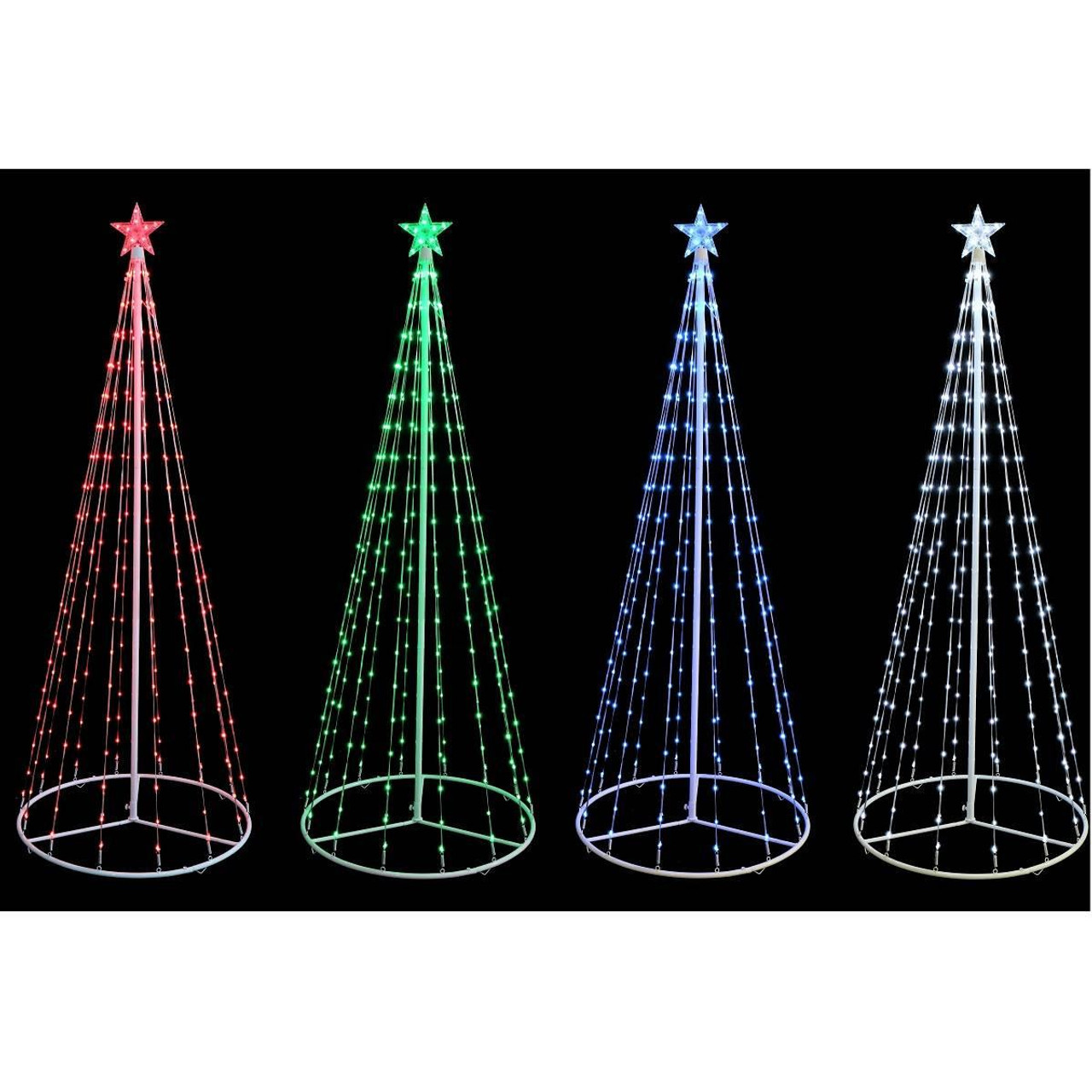 Christmas Elves RGB Lightshow Flex Strands Rainbow Light Tree - 2.1m 