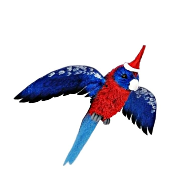 Christmas Elves Aussie Christmas Flying Crimson Rosella - 13cm