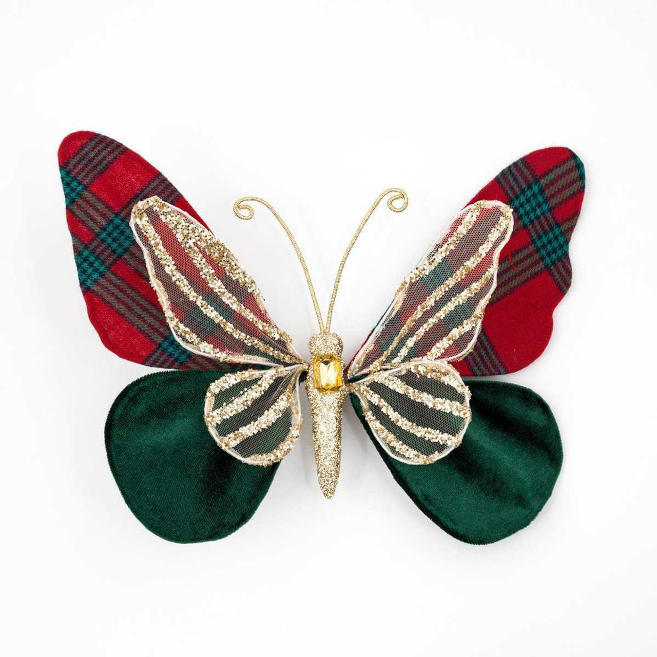 Christmas Elves Red-Green Festive Butterfly Ornament - 24cm 