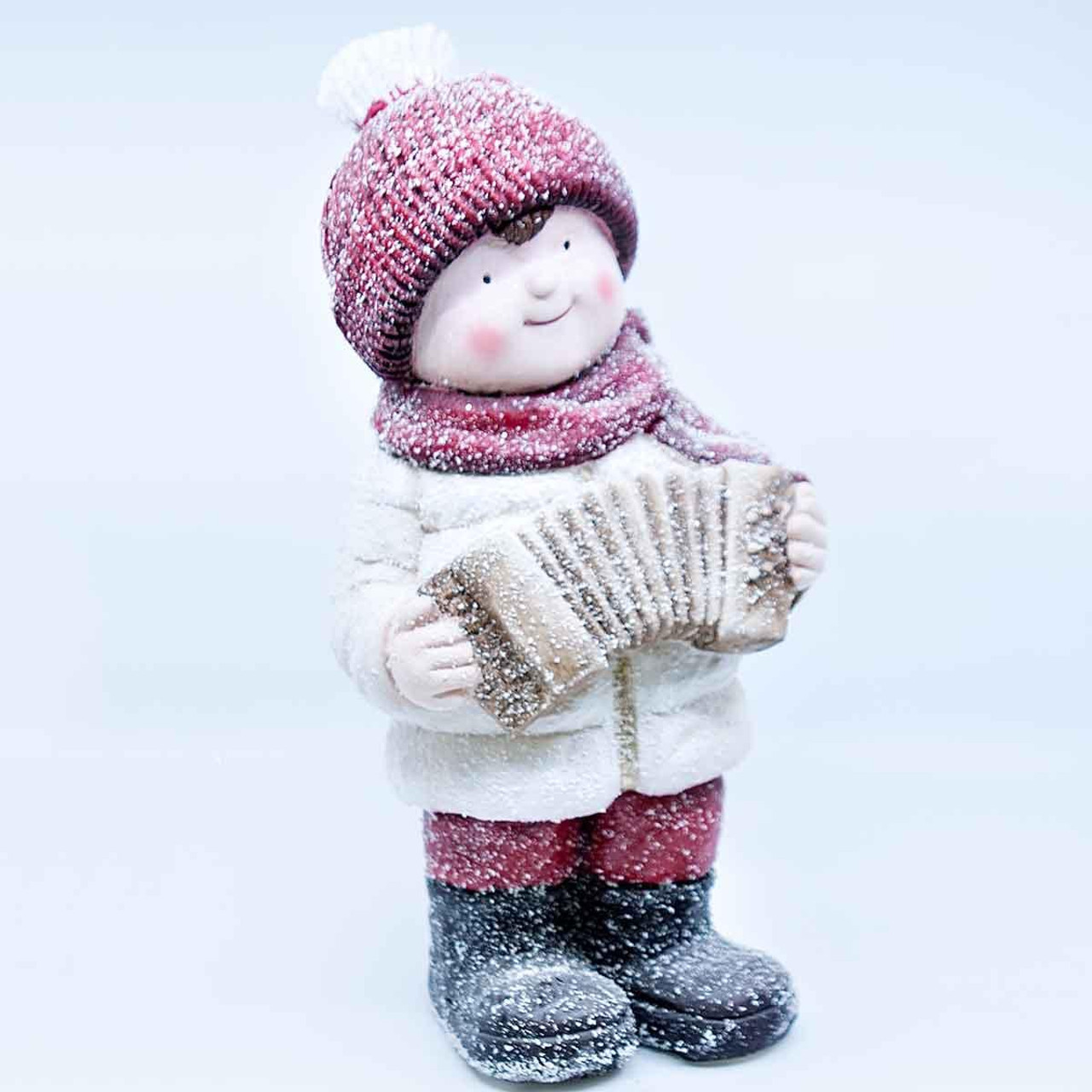 Christmas Child Playing Accordion – Festive Figurine Display