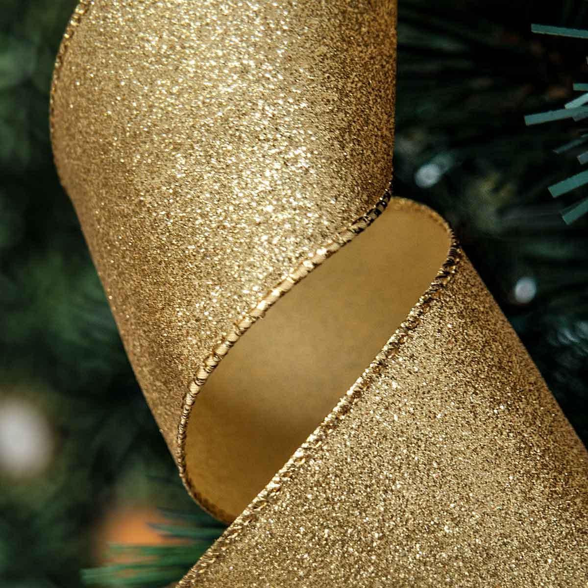 Metallic Gold Ribbon - 9cm - Christmas Elves