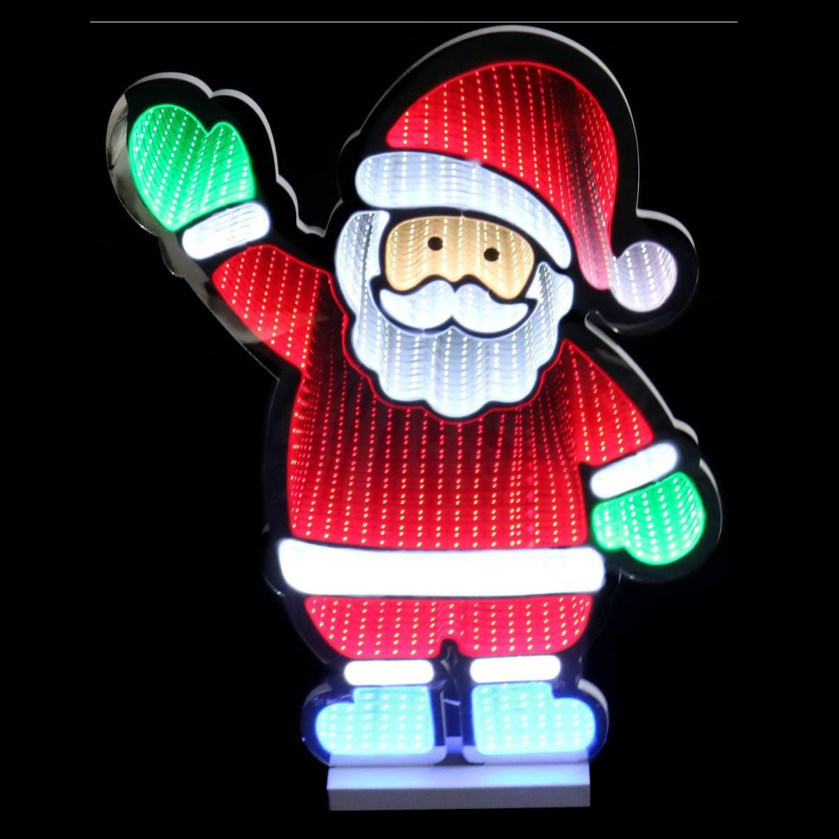 Christmas Elves LED Infinity Santa Light with Base - 56cm 
