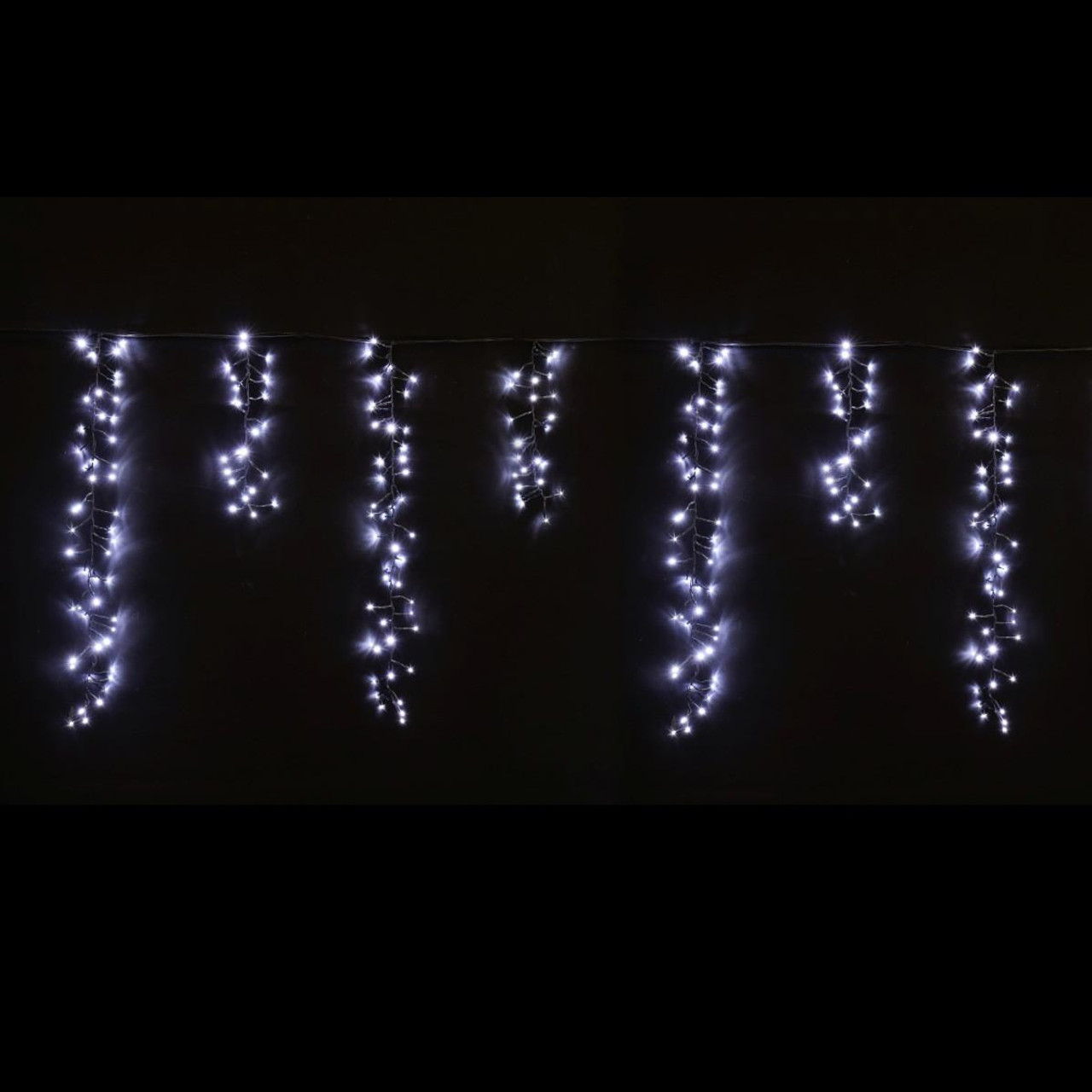 Christmas Elves LED Dancing Cluster Icicles Lights White - 9m 