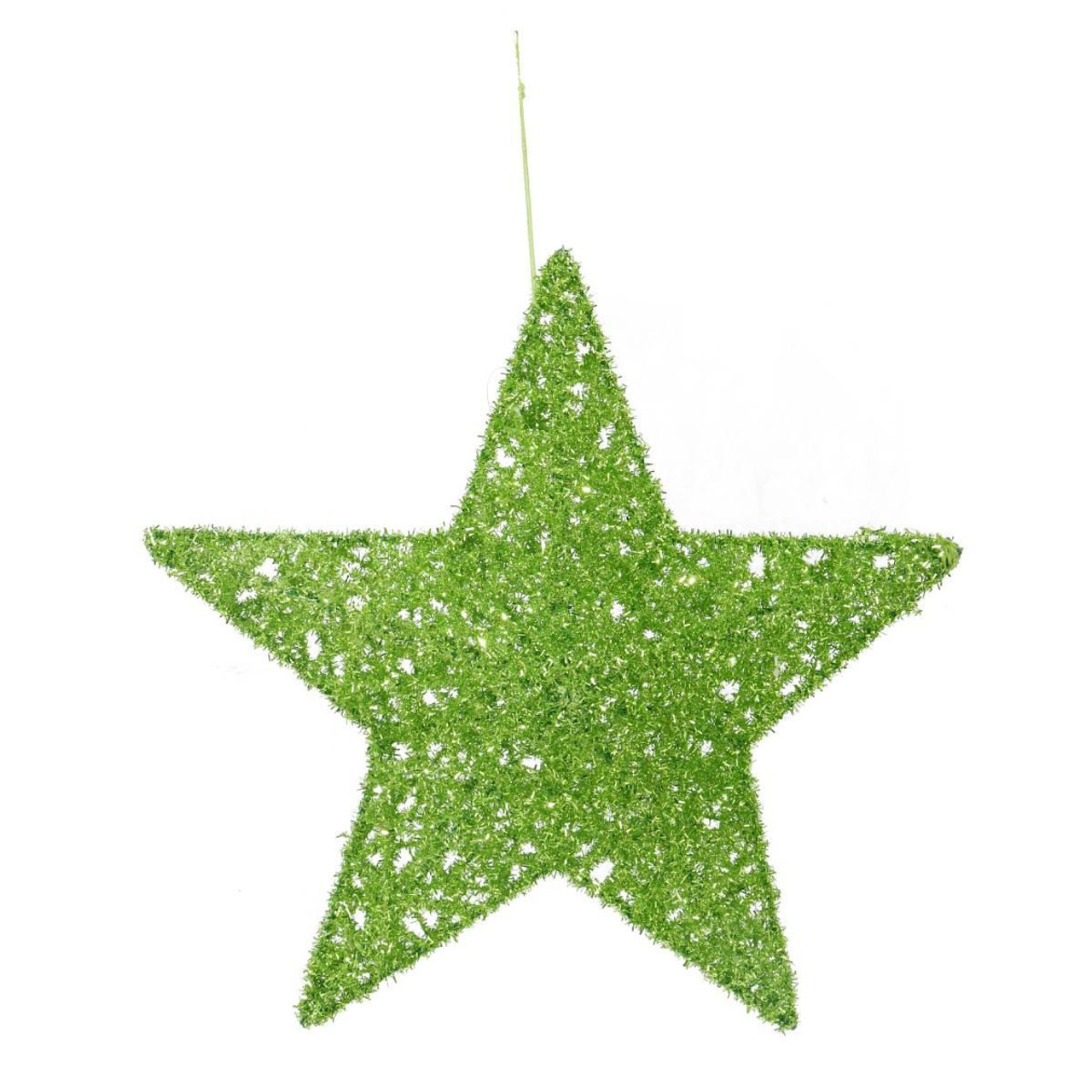 Christmas Elves Mean Green Tinsel Star Decoration - 30cm 