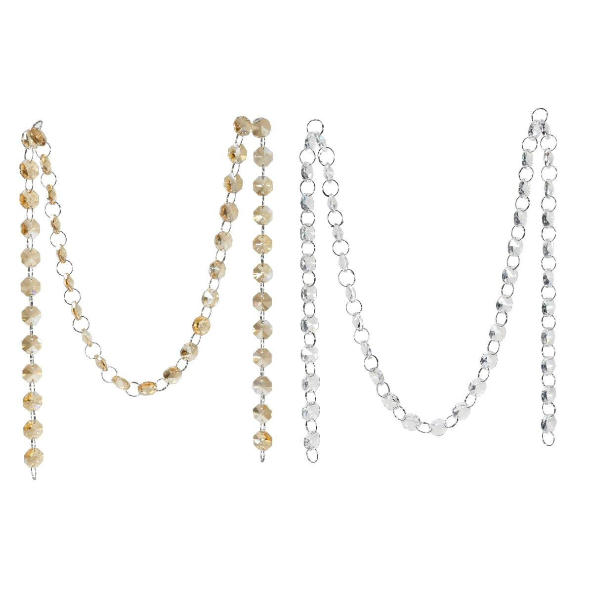 Christmas Elves Crystal Draping Garland Chain Decoration (2 Colours) - 90cm 