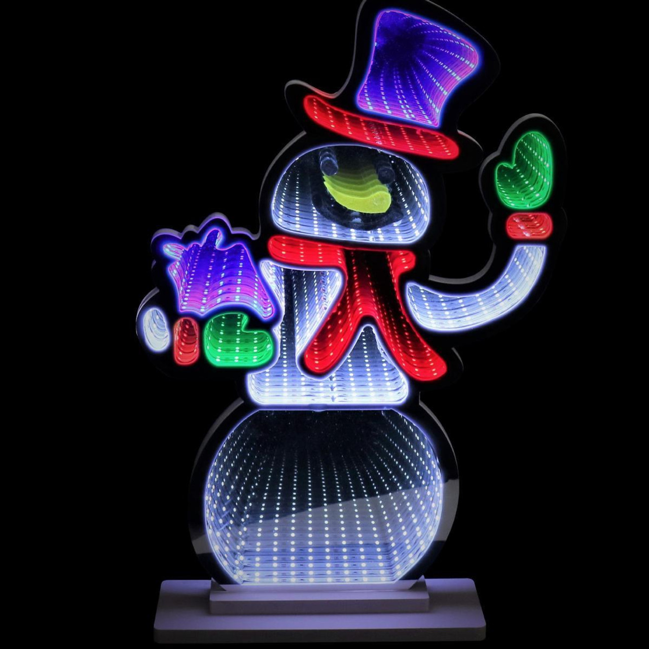 Christmas Elves LED Infinity Snowman Light with Base - 55cm 