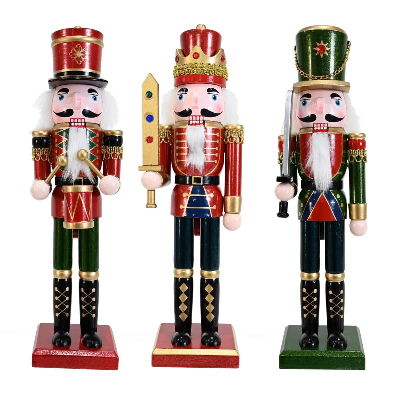Christmas Elves Nutcracker Wood Lacquer Finish (2 Styles) - 30cm 
