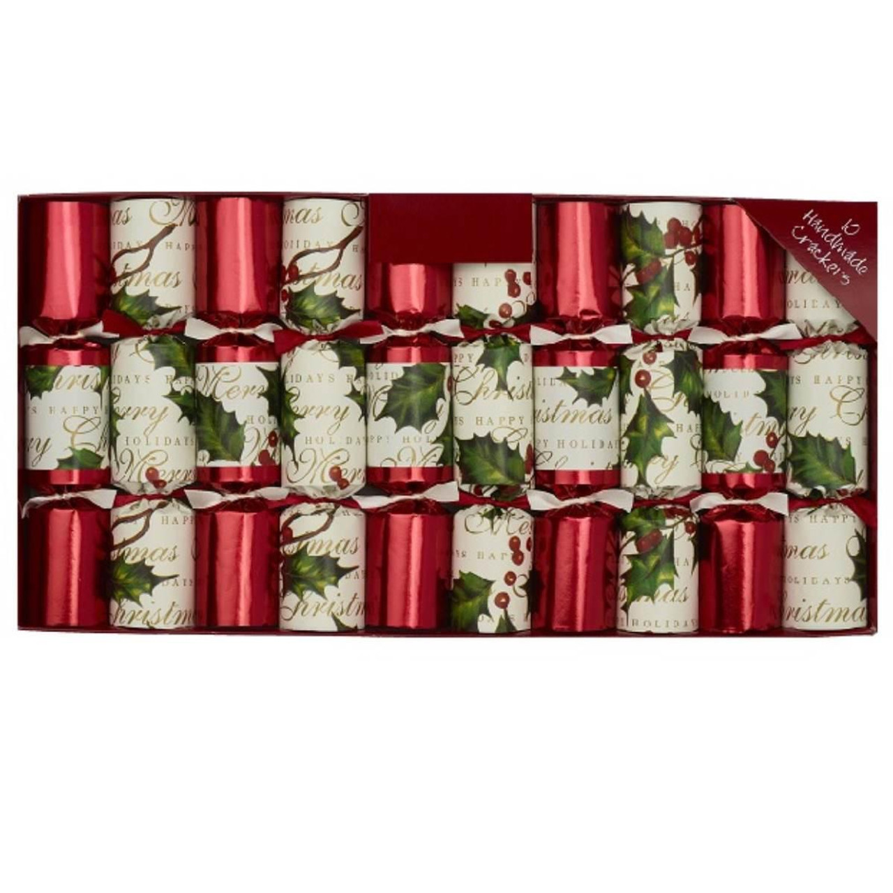 Christmas Elves Bows and Berries Mini Crackers (Pack of 10) - 21.5cm 