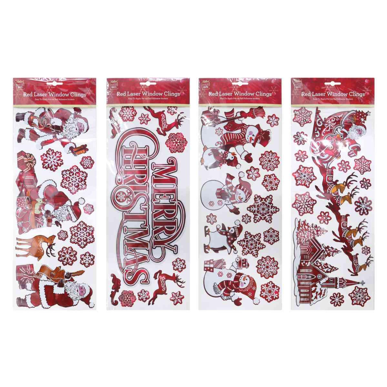 Christmas Elves Red Laser Window Clings (4 Designs) - 50cm 