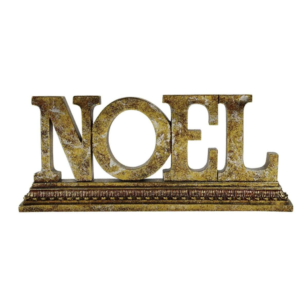 Christmas Elves Antique Gold Noel Sign - 44.5cm 