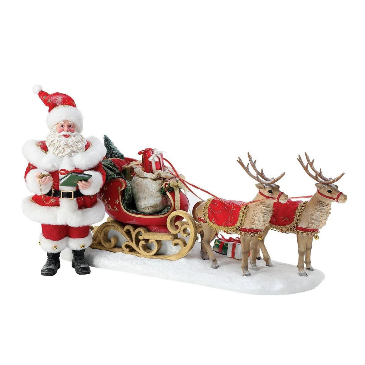 Department 56 Possible Dreams Tonight's the Night Santa and Sleigh Santa (Set of 2) - 26.5cm 