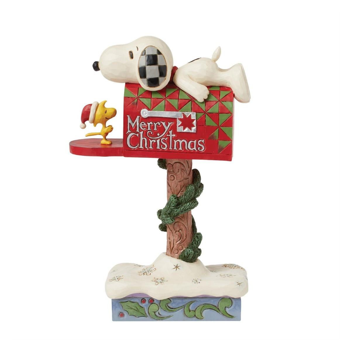 Jim Shore Peanuts Snoopy and Woodstock on Letter Box Figure - 18.5cm 