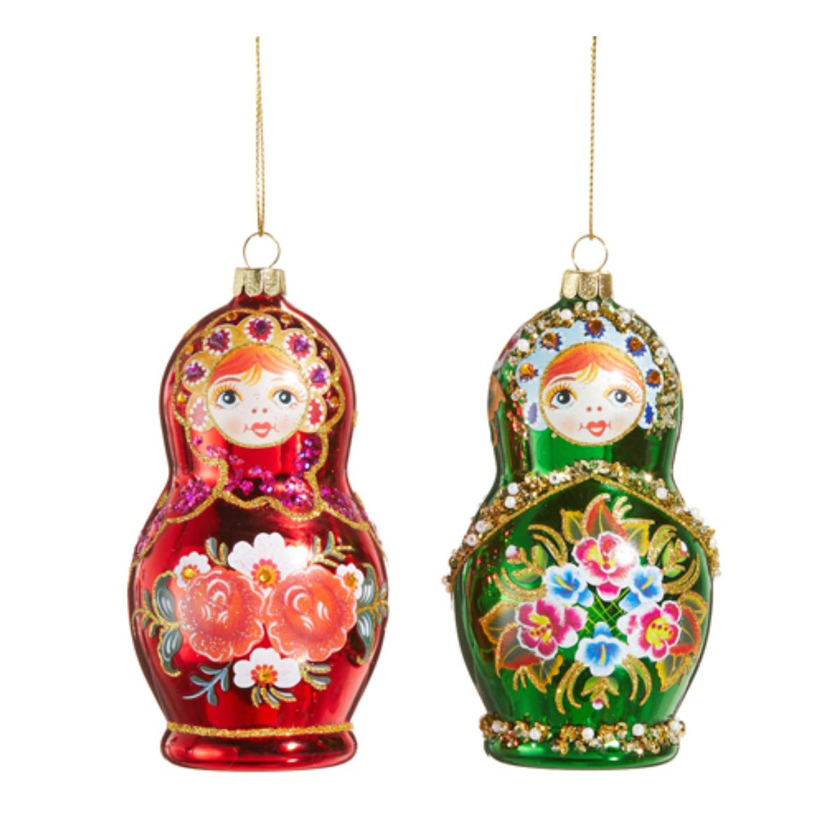Classic Matryoshka Doll Nesting Doll Glass Hanging Ornament