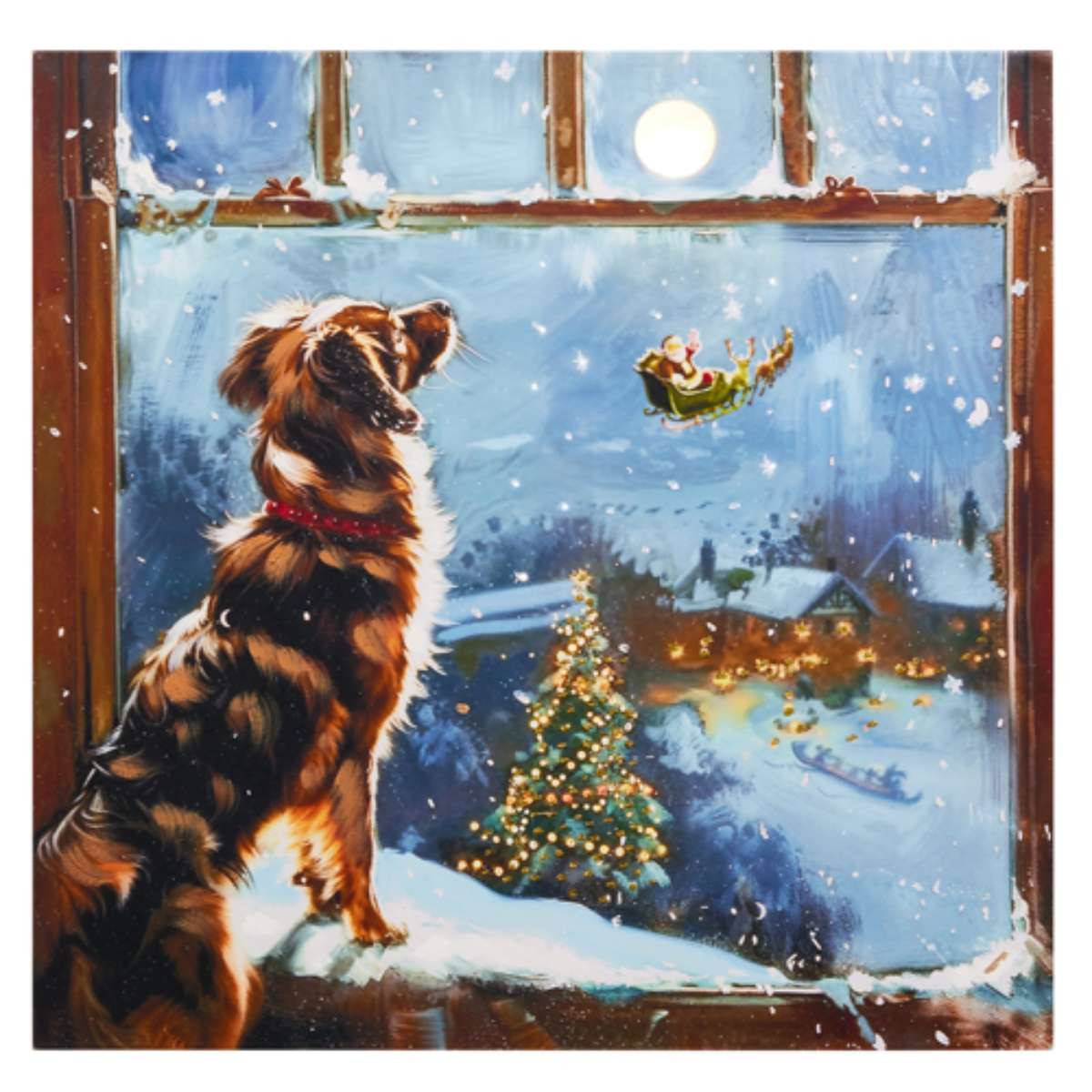 Christmas Wishes: Waiting for Santa Lighted Print