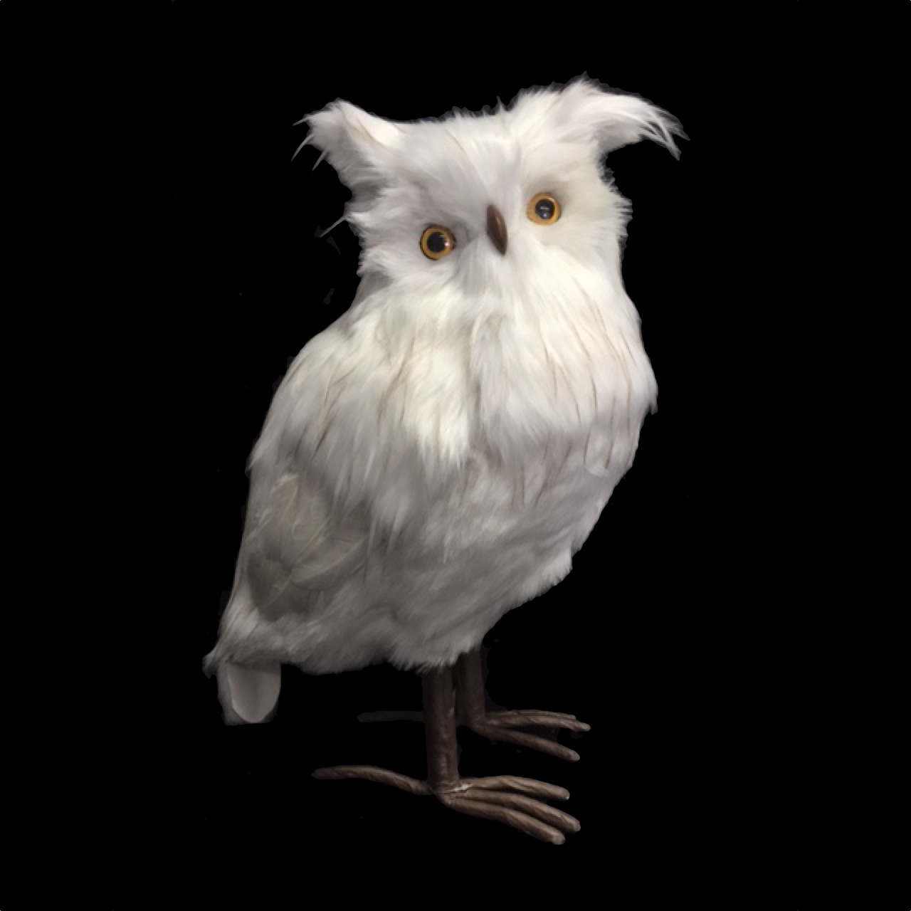 Large White Feathered Owl - 48cm