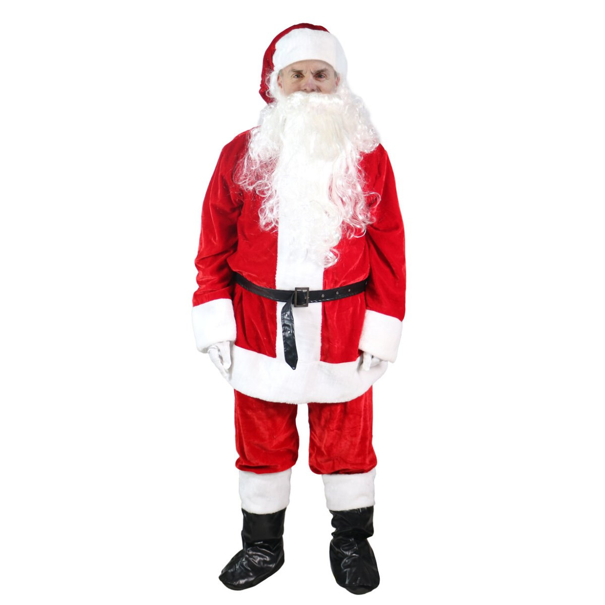 Santa Costume Set – Deluxe Large Size with Plush Finish & Full Accessories