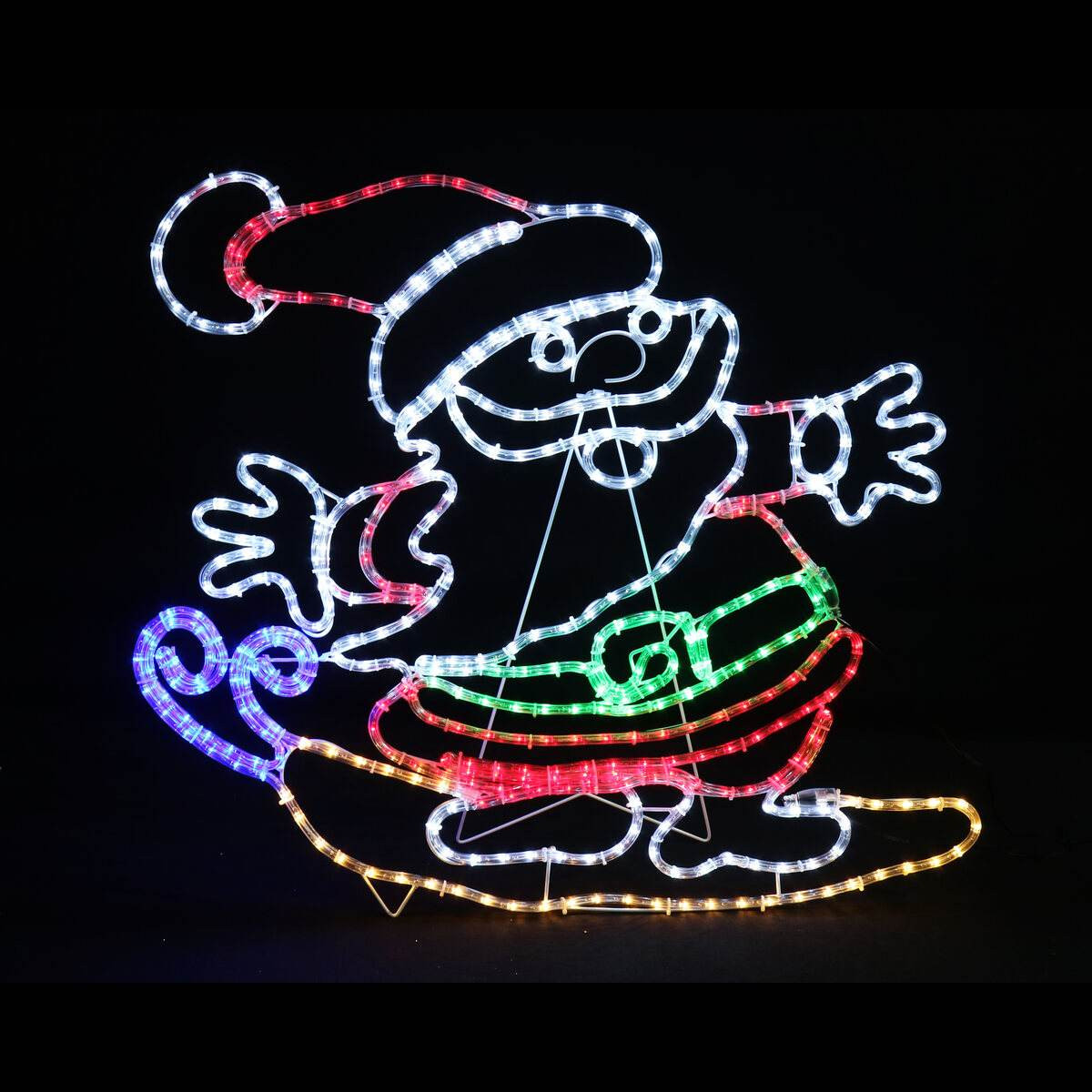Santa’s Beach Break LED Ropelight Surfing Santa Decoration