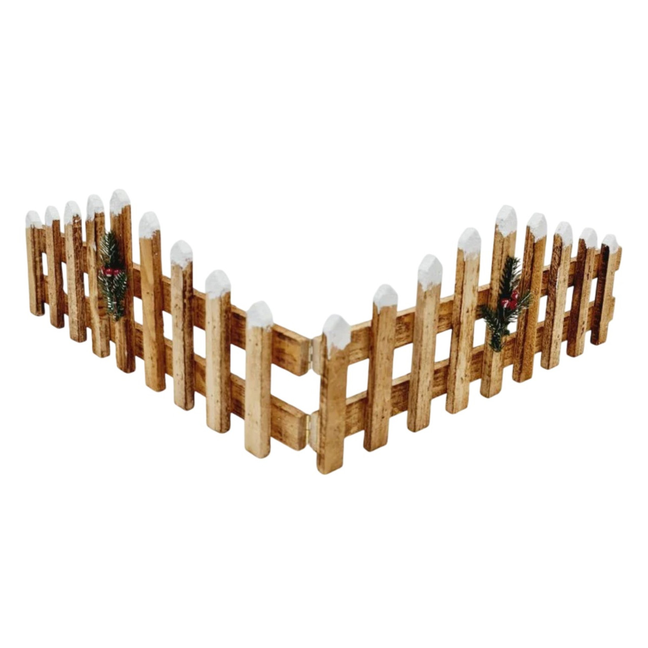 Winter Picket Fence with Festive Garland