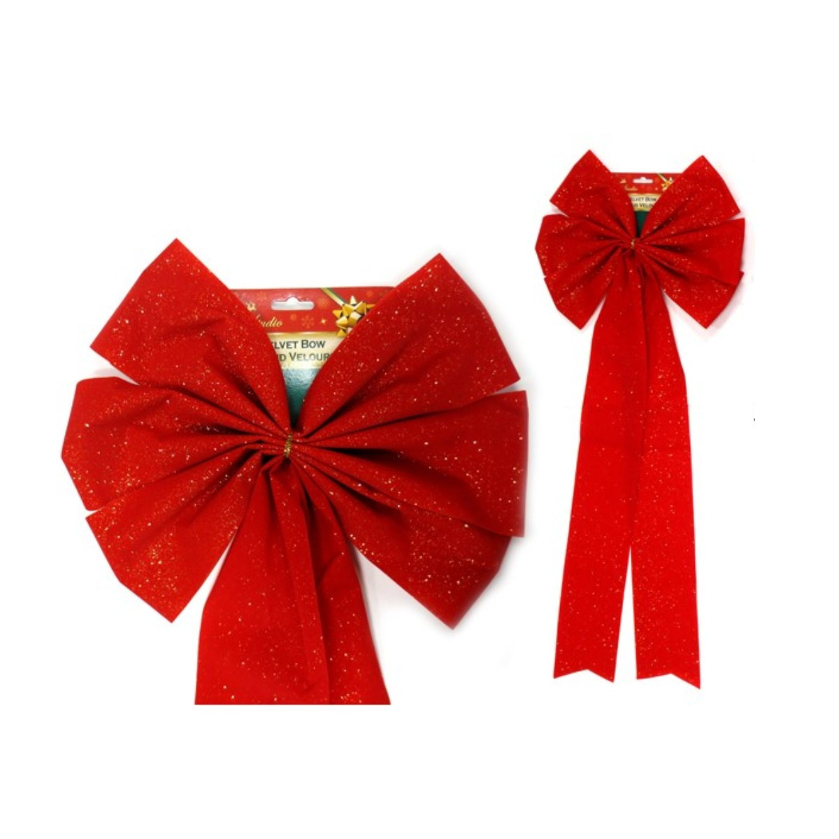 Christmas Red Bow with Shimmering Accent