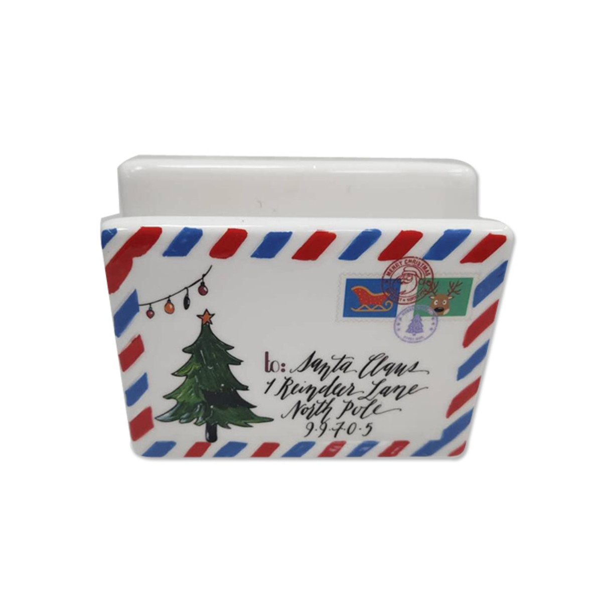 Santa's Letter Ceramic Napkin Holder